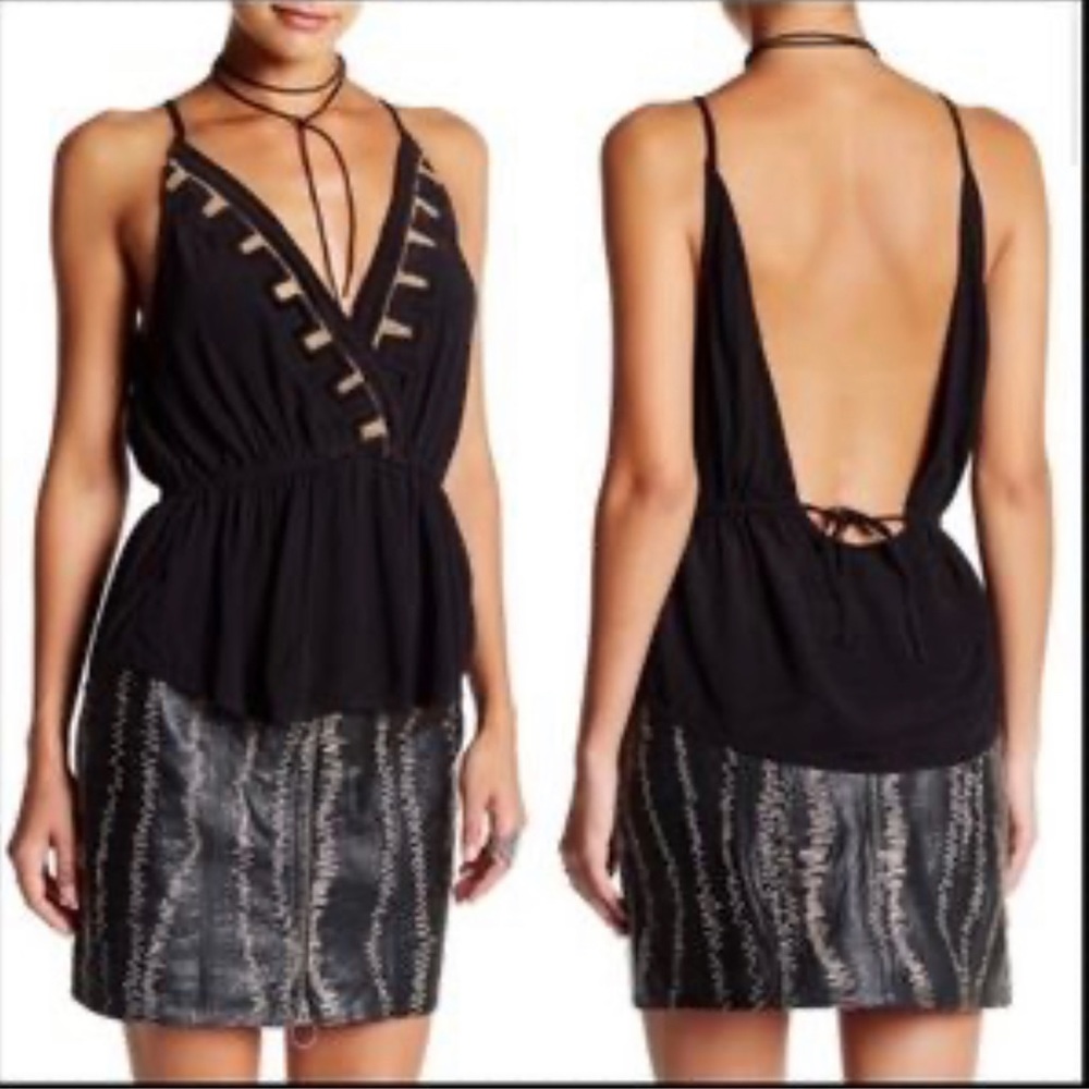 Free People black v-plunge  Size M